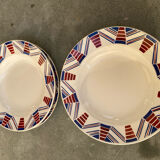 Set of 4 deep plates from Moulin des Loups, vintage.
