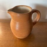 Antique pitcher la poterie des mottes stoneware brown beige vintage kitchen