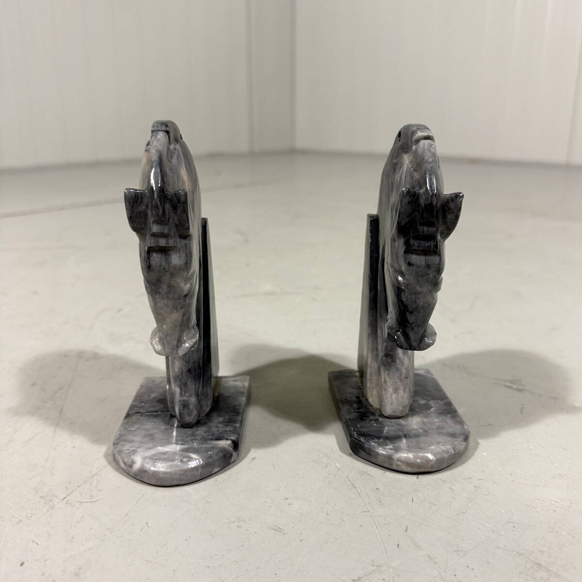 Marble bookends horse heads 1960’s