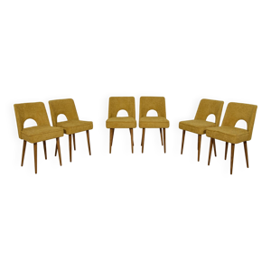 6 chaises en tissu ocre - pologne