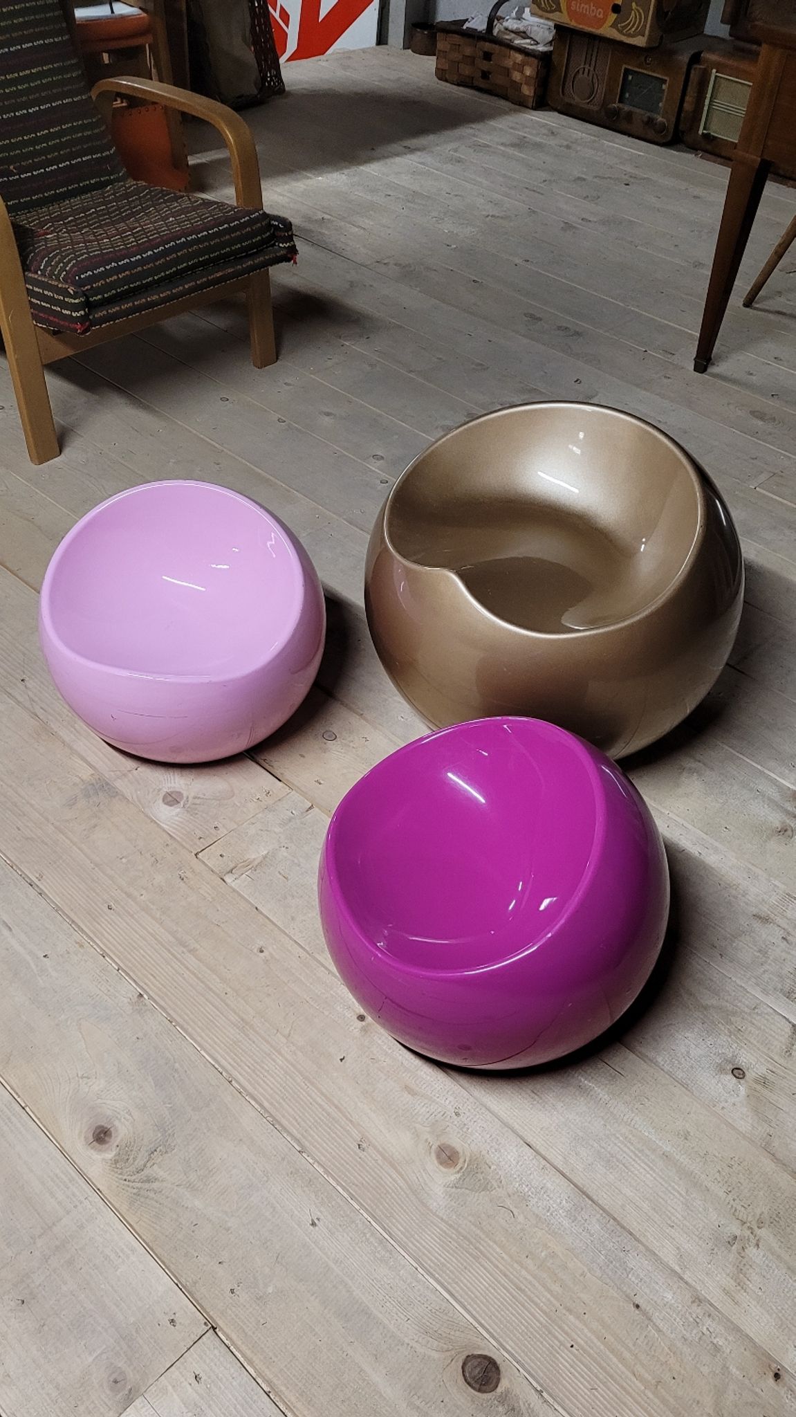 Pair of children's stools, Ball chair dupont by Finn Stone design