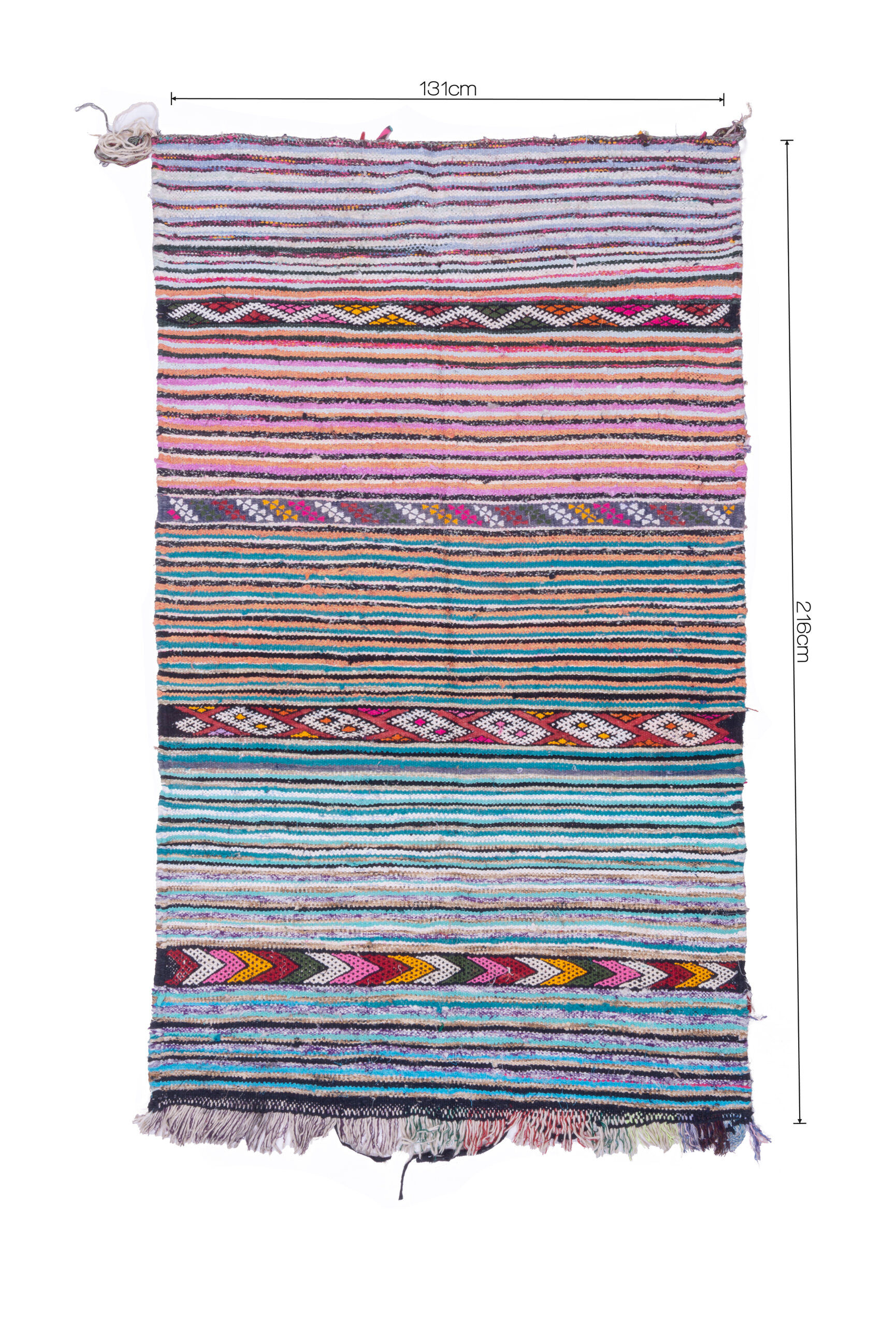 Kilim Boucherouite 131x216cm