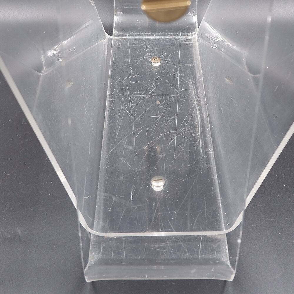 "Omega" magazine rack by David Lange, Roche Bobois plexiglass, 1970