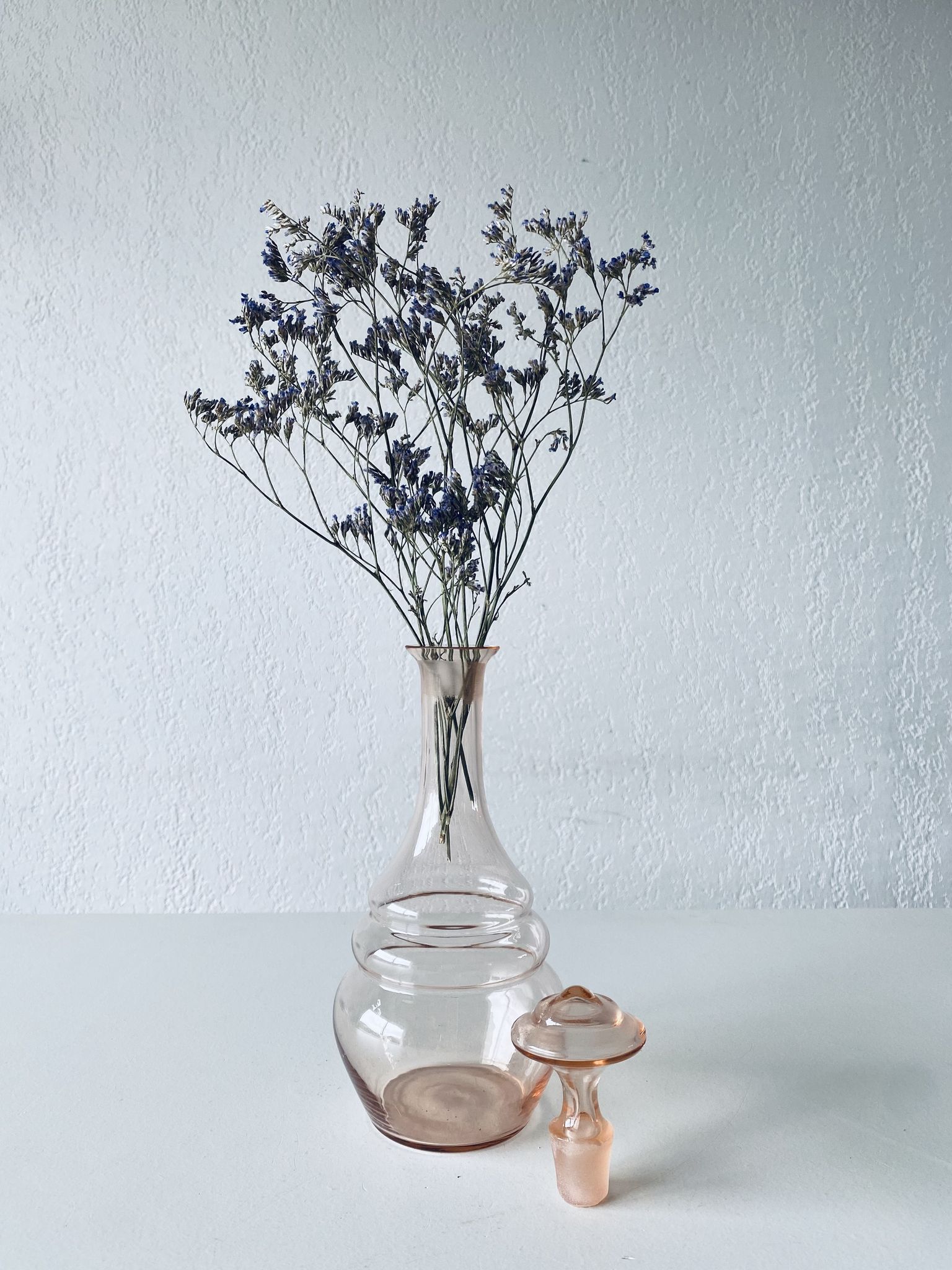 Pink glass decanter