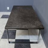 Slate top and chrome coffee table by Dr. Peter Daenert 1970s
