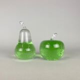 Set of Two Glass Paperweights by Milan Metelák, 1970's