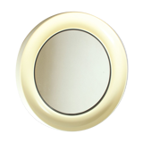 Round conical mirror in white plastic, Denmark 1960s.