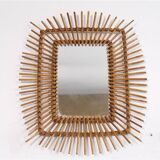 Vintage rattan sun mirror 1960