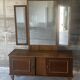 Coiffeuse vintage à miroir triptyque, années 1950