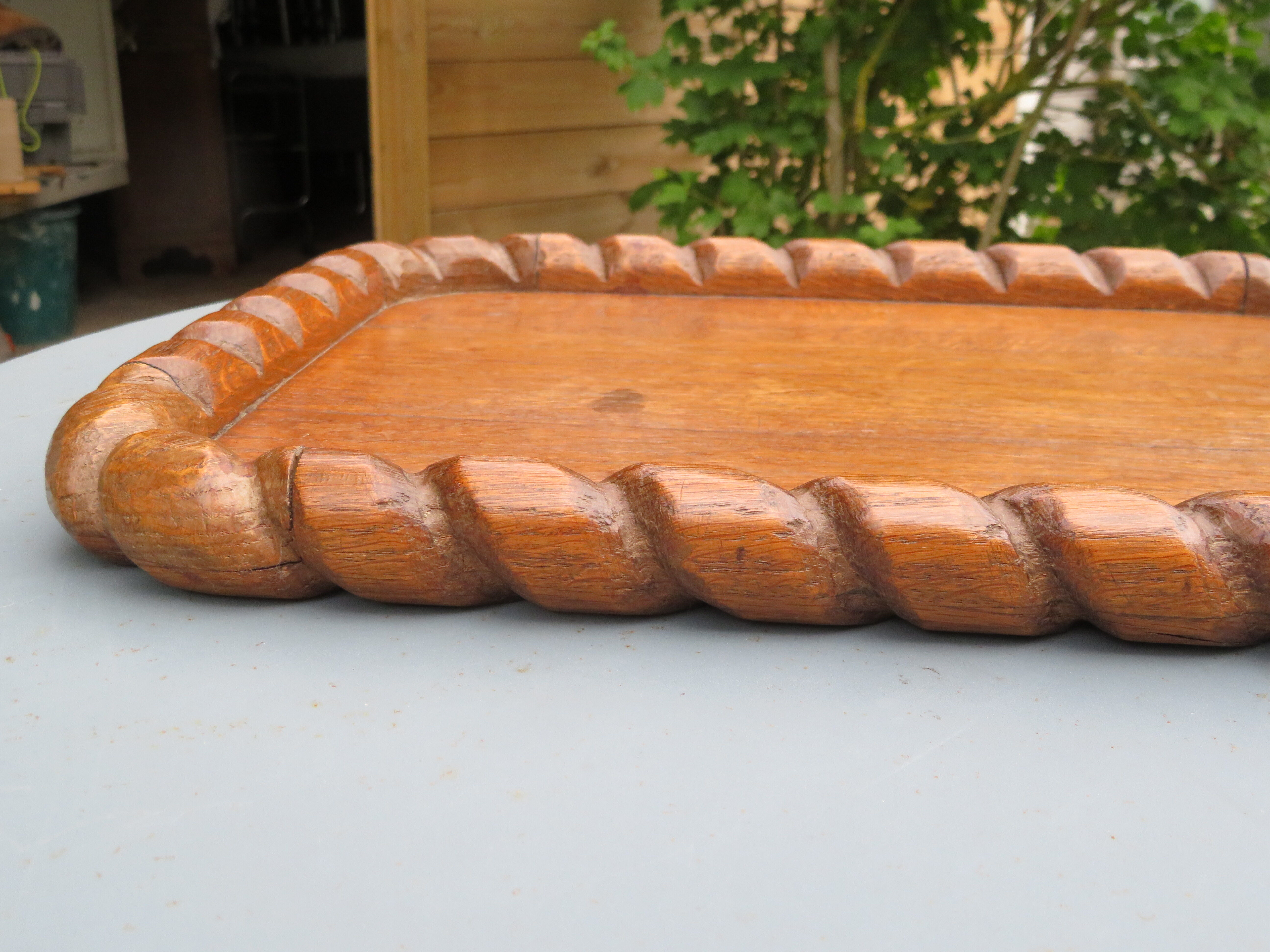Solid wood tray from the 1940s-50s.