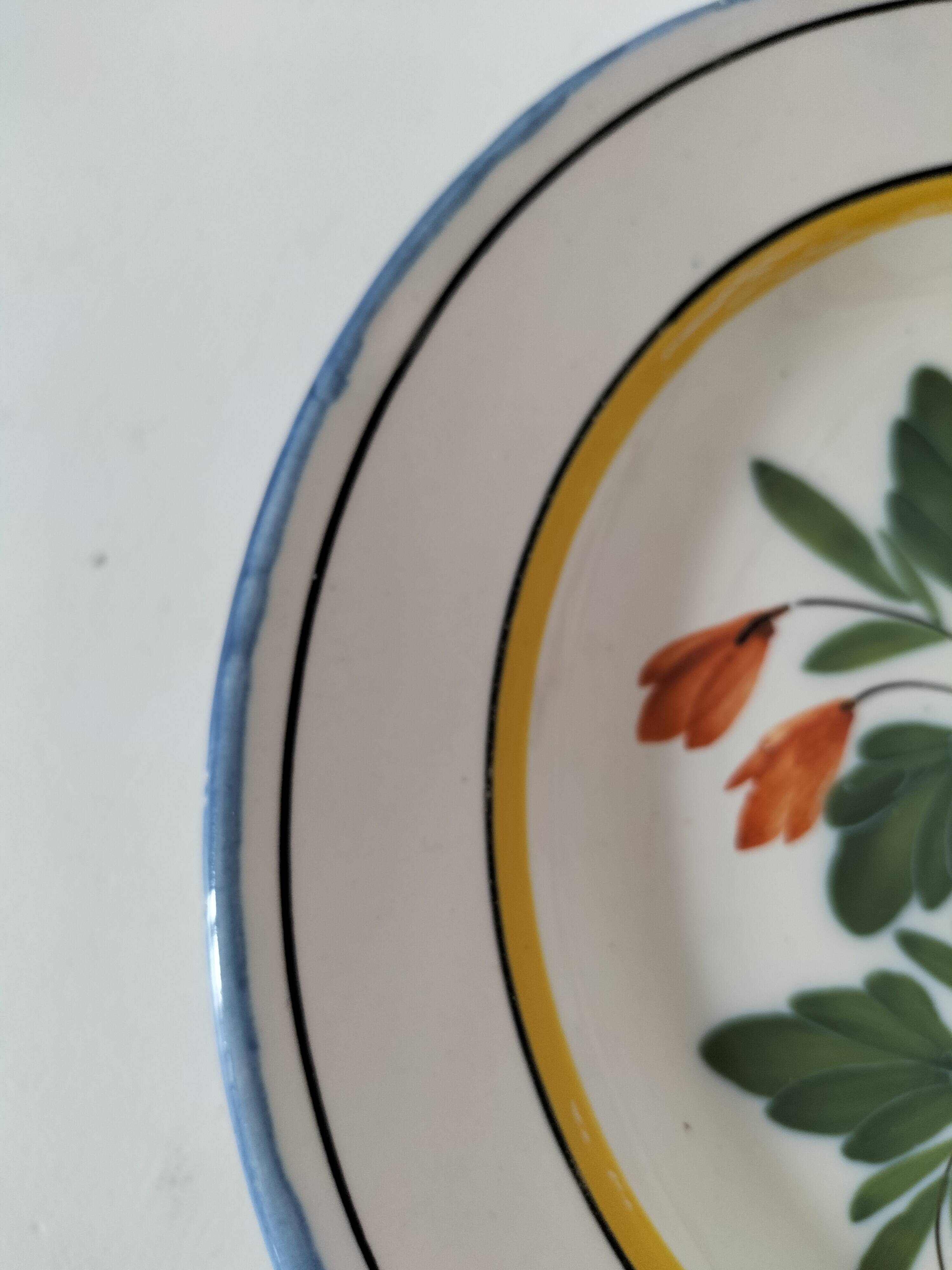 6 earthenware plates from the East - vintage 1960s