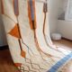 Handwoven Moroccan rug - Beni Ouarain style - orange pattern - wool - 280 x 190 cm