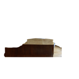 Lit à chevets intégrés en palissandre et parchemin, époque art déco, xxe siècle
