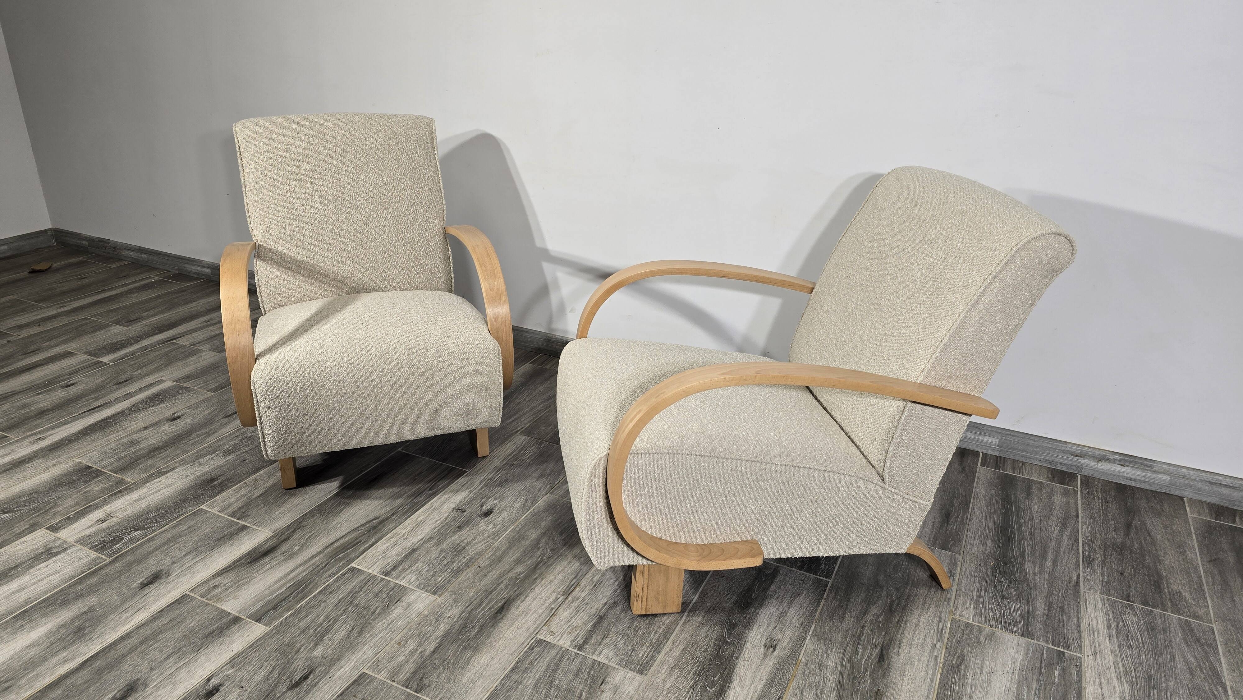 Set of Art Deco Lounge Chairs by Jindřich Halabala, 1950s
