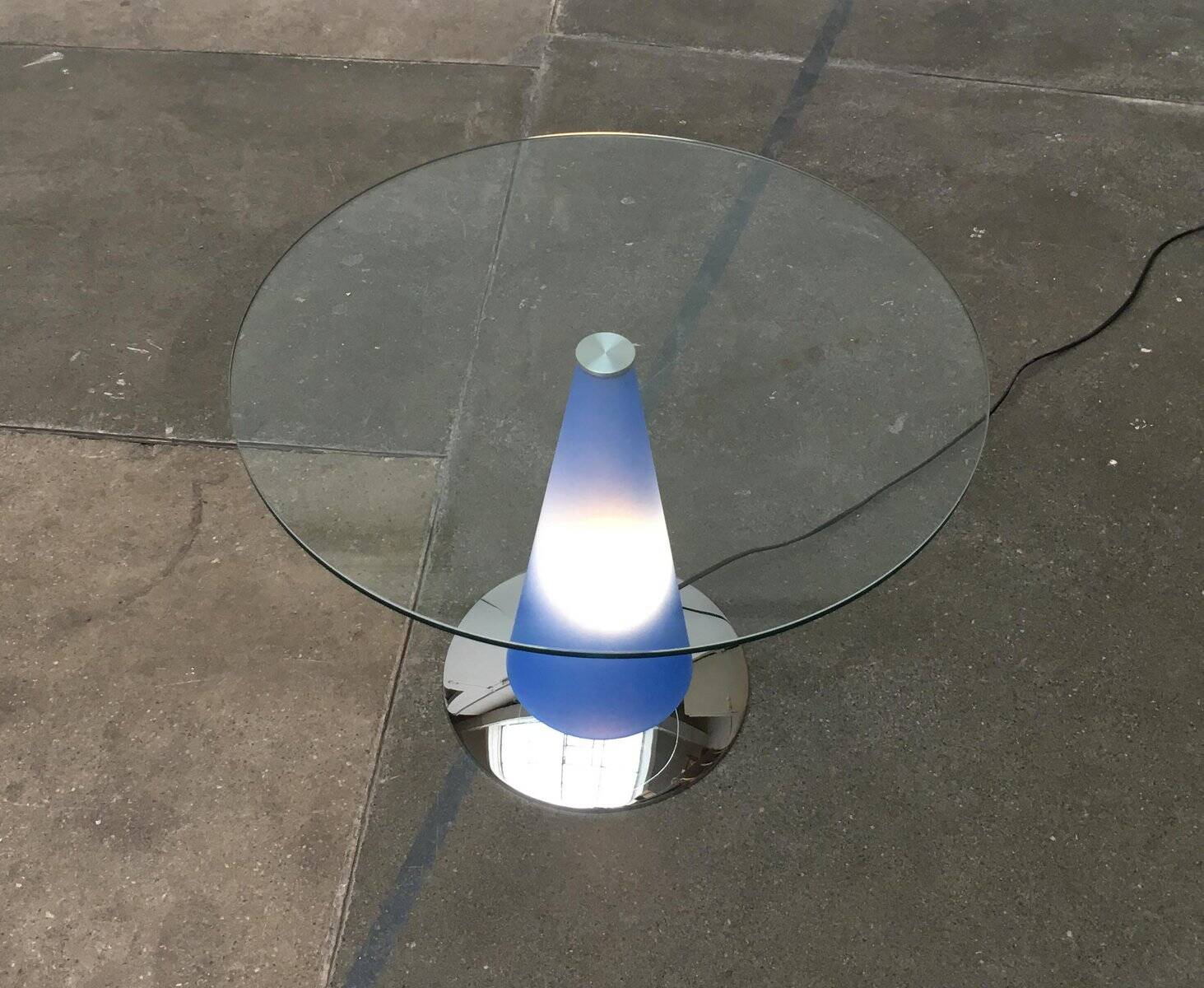 Birillo postmodern side table and floor lamp by Parisotto for Fontana Arte, 1980s