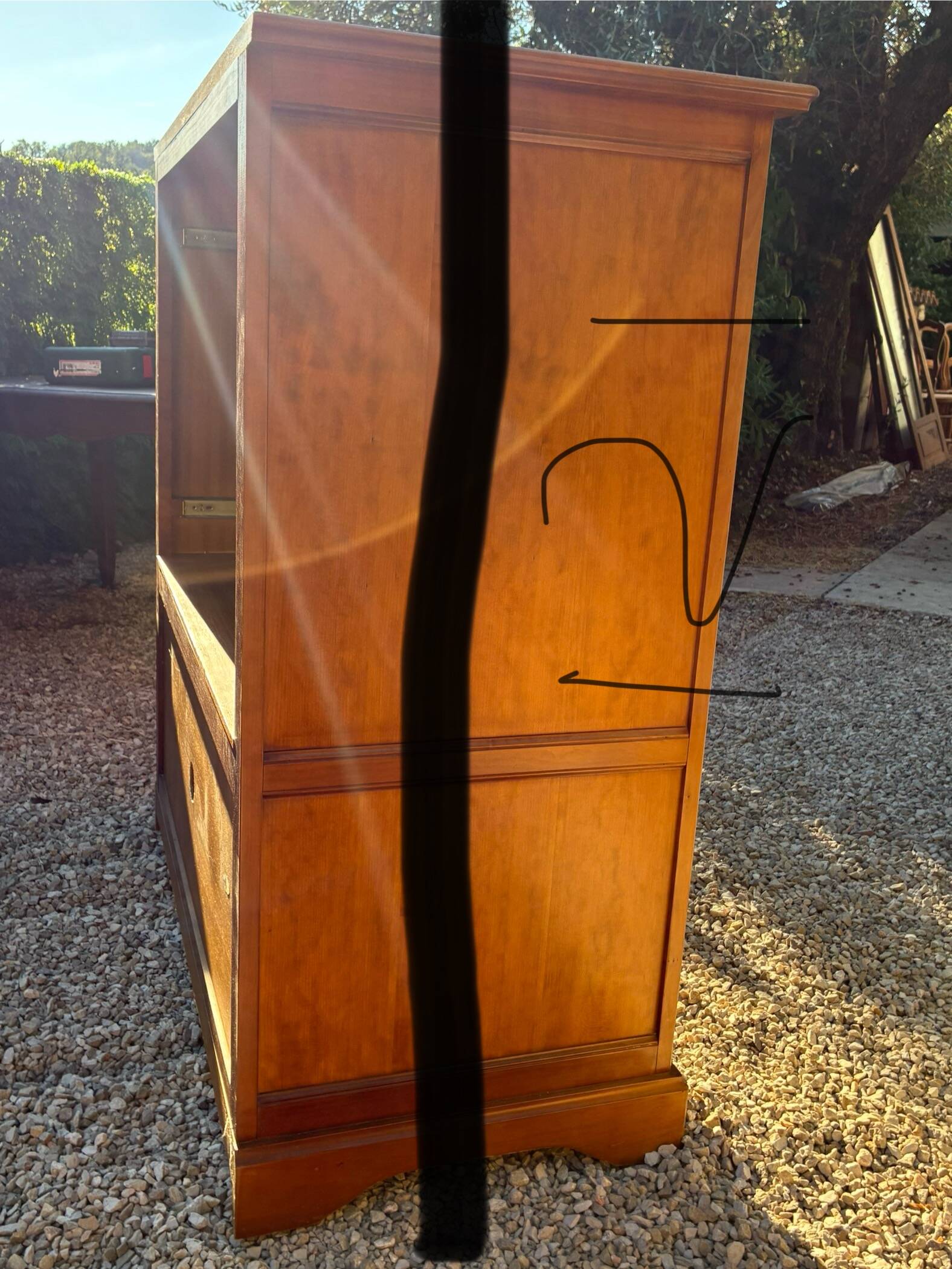 Wooden TV cabinet with drawers