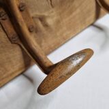 School wall coat rack, old, 5 hooks, 81 cm