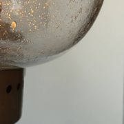 Pair of vintage wall lights, copper and bubbled glass, BEGA Germany 1970