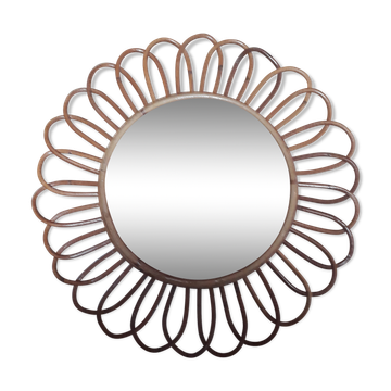 Soleil bambou rotin 1960 70 s 55cm