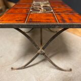 Ceramic coffee table Vallauris orange