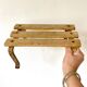 Low stool, wooden and metal plant holder