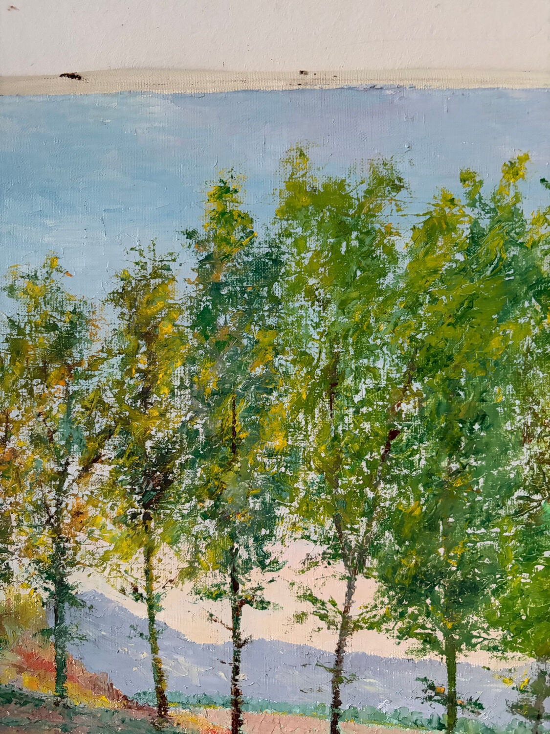 Wooded landscape, oil on canvas, signed