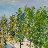 Wooded landscape, oil on canvas, signed