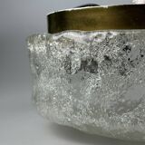 60s 70s ceiling lamp Plafoniere Flush Mount Ice Glass Hillebrand Germany