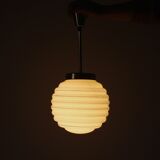 Pale green and golden opaline pendant lamp