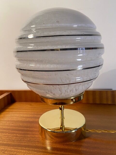 Table lamp globe vintage glass clichy glass