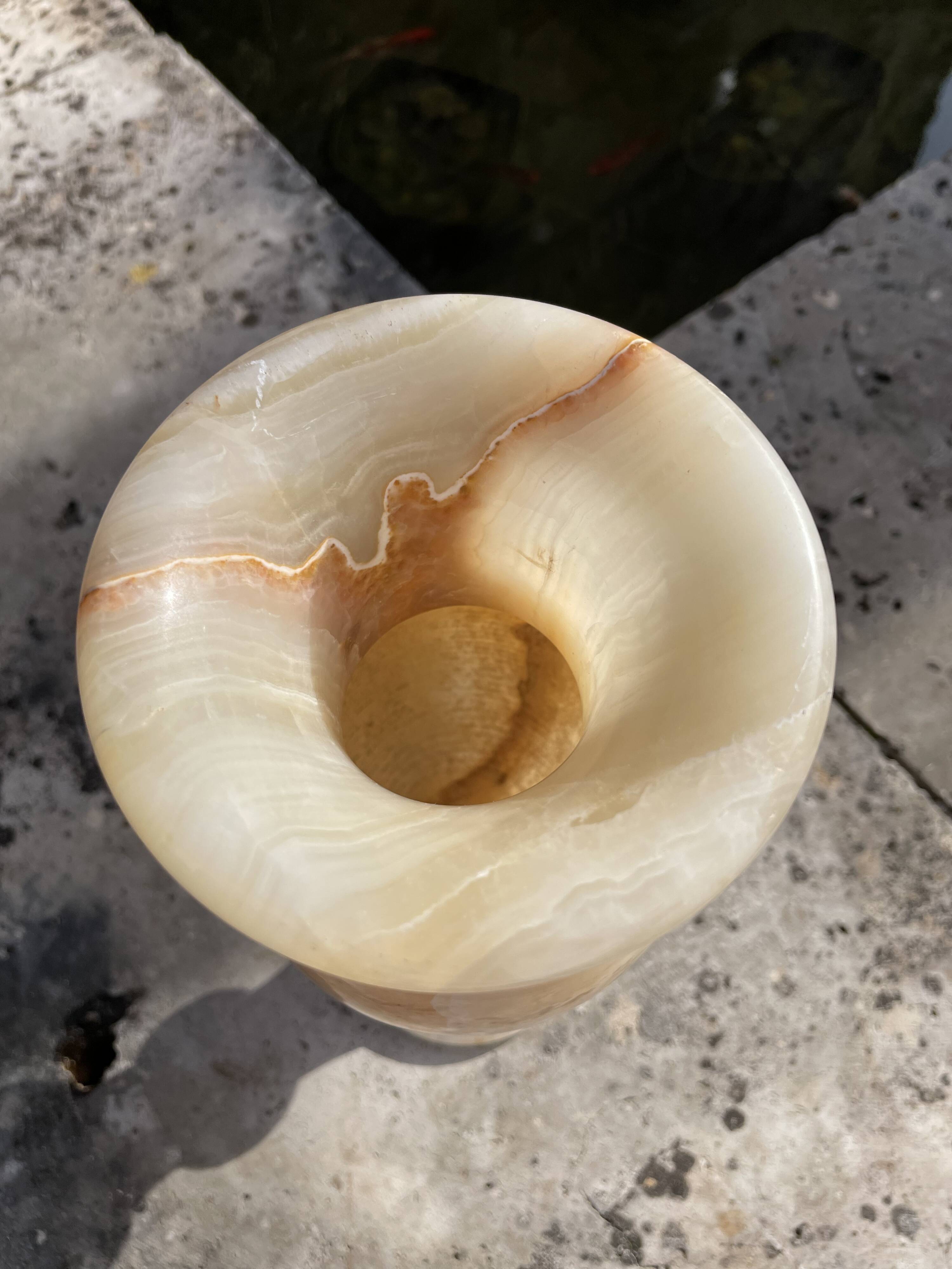 Vintage onyx vase, 1970s, 25 cm