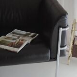 Scandinavian sofa - 2-seater leather and chrome - beke - vintage