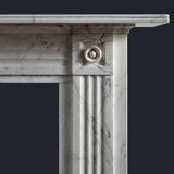 Georgian Carrara Marble Fluted Fireplace Surround