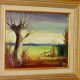 Original Swedish Mid-Century Oil on Panel" Nature" by Harry Petersen - Vintage and Framed
