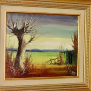 Original Swedish Mid-Century Oil on Panel" Nature" by Harry Petersen - Vintage and Framed