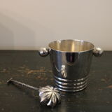 Ice bucket with silver metal ice spoon