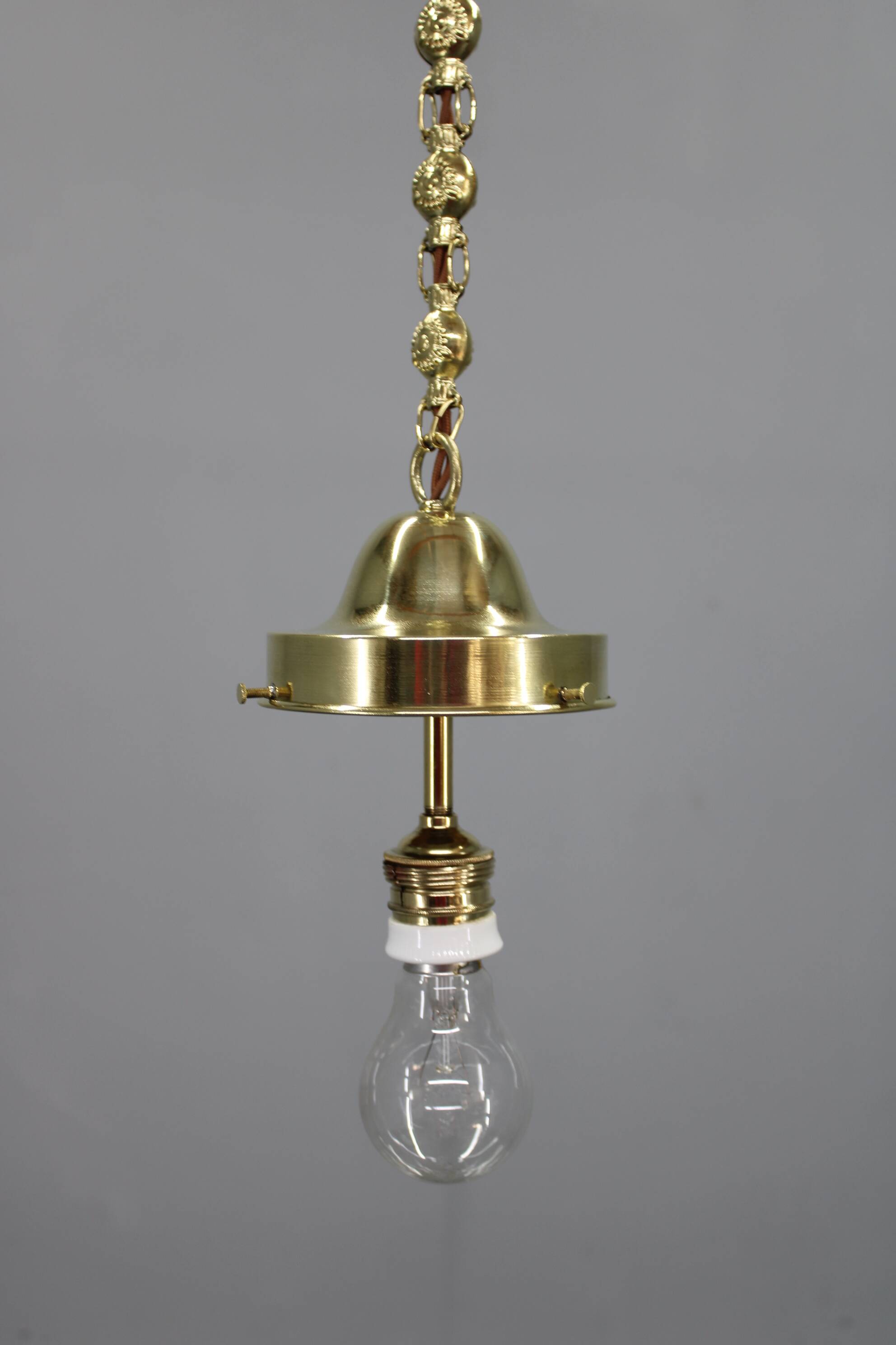 Peter Behrens “Luzette” Art Deco opaline glass pendant, Germany, 1930s