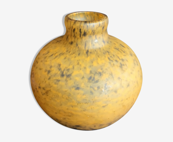 Marmoran glass vase signed by André Delatte | Selency