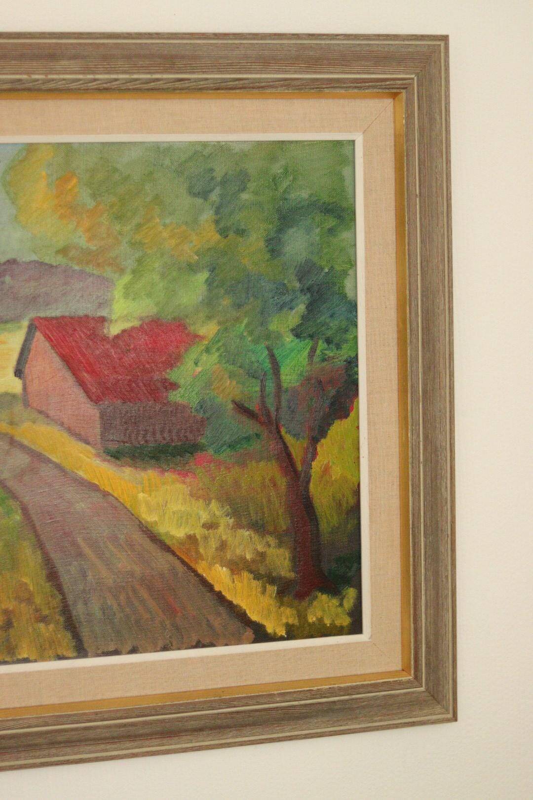 Landscape with barn by Bror Göransson