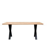 Dining table Solid mango wood and black metal legs