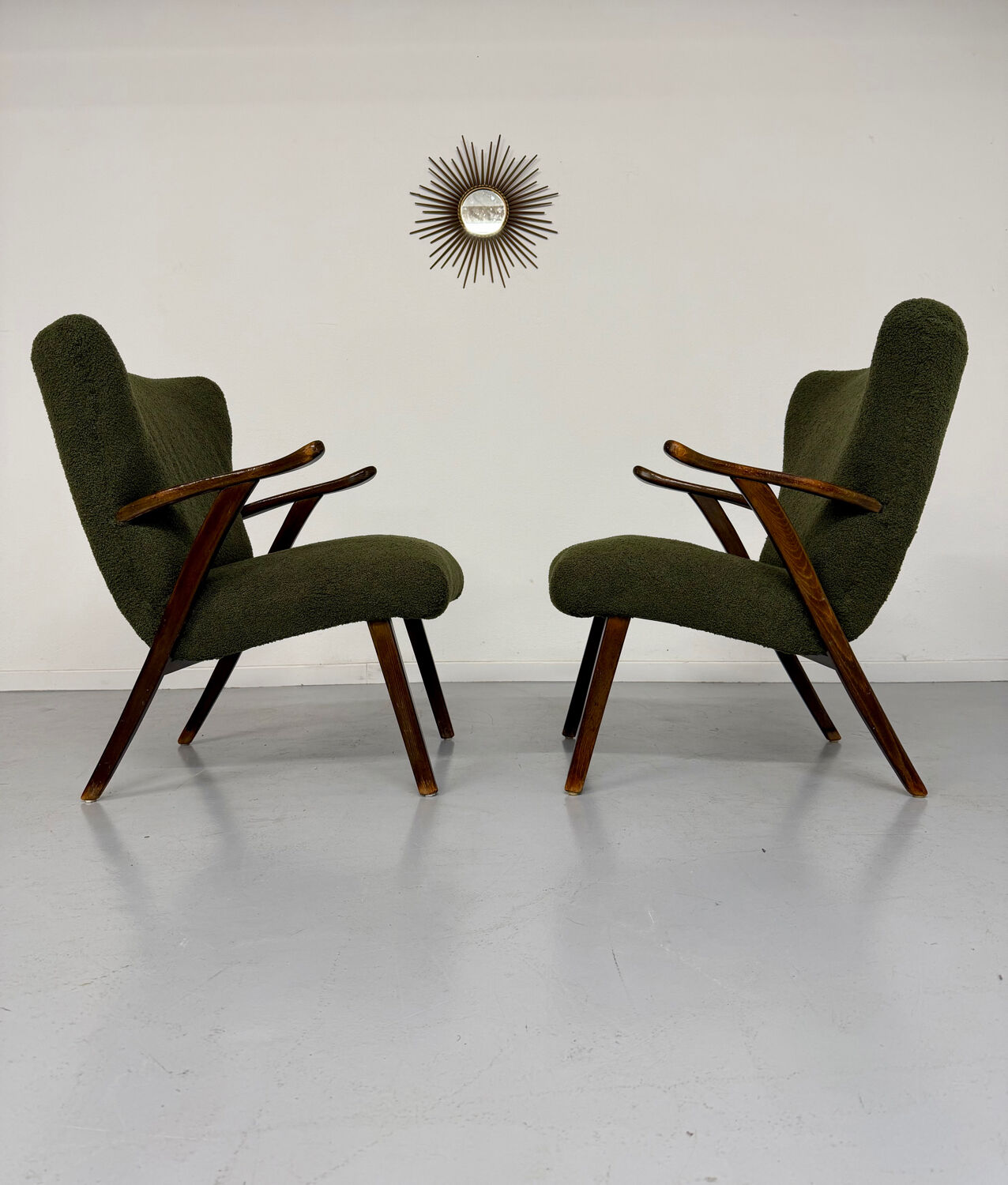 Set of 2 wing chairs in Scandinavian design from the 1960s.