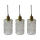 Set of three chiseled glass pendant lights of Scandinavian origin