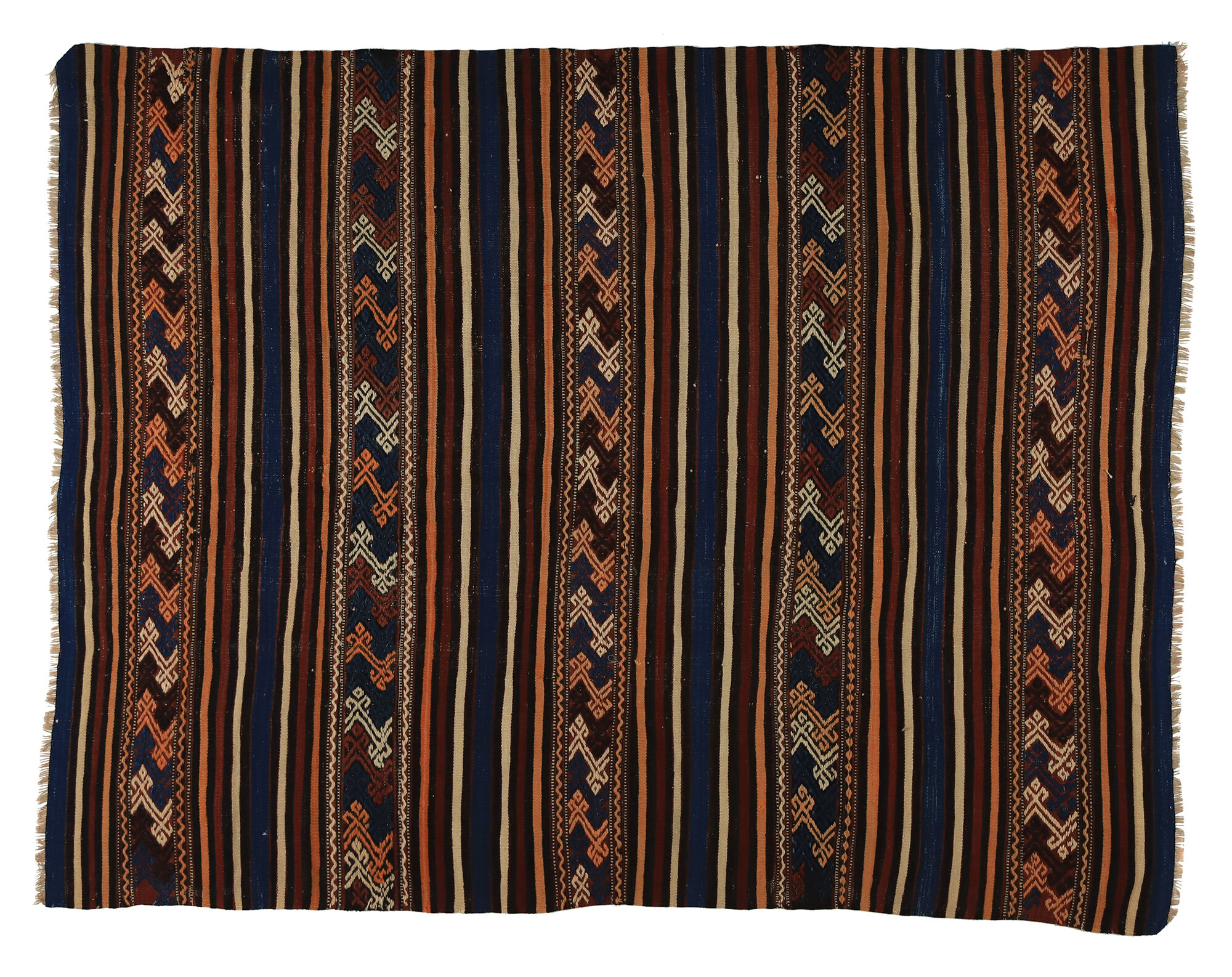 Anatolian handmade kilim rug 187 cm x 142 cm