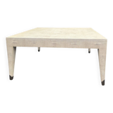 Square coffee table in shagreen style – grey taupe