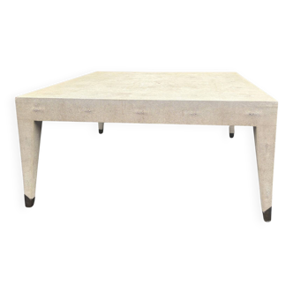 Square coffee table in shagreen style – grey taupe