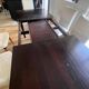 Solid cherry wood dining table, extendable for 8 to 12 people.