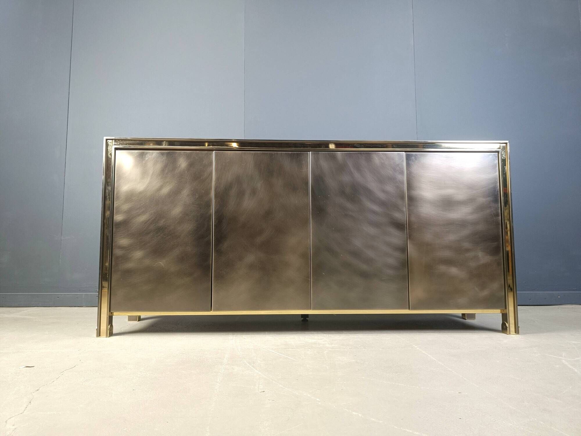 Vintage brass credenza by Belgochrom, 1970s