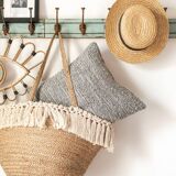 Hand-woven “Alfred” cushion in linen and wool