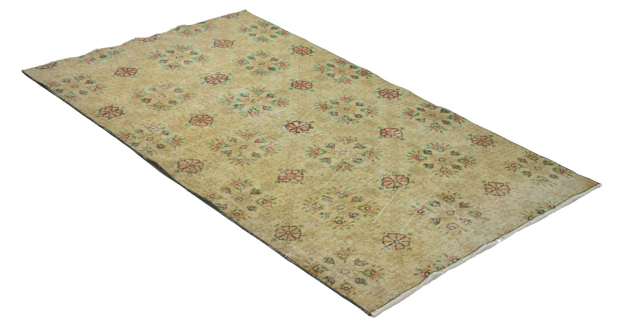 Turkish Anatolian Handmade Vintage Rug 210 cm x 117 cm