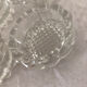 4 flat glass candle holders cut in the shape of Vintage flowers